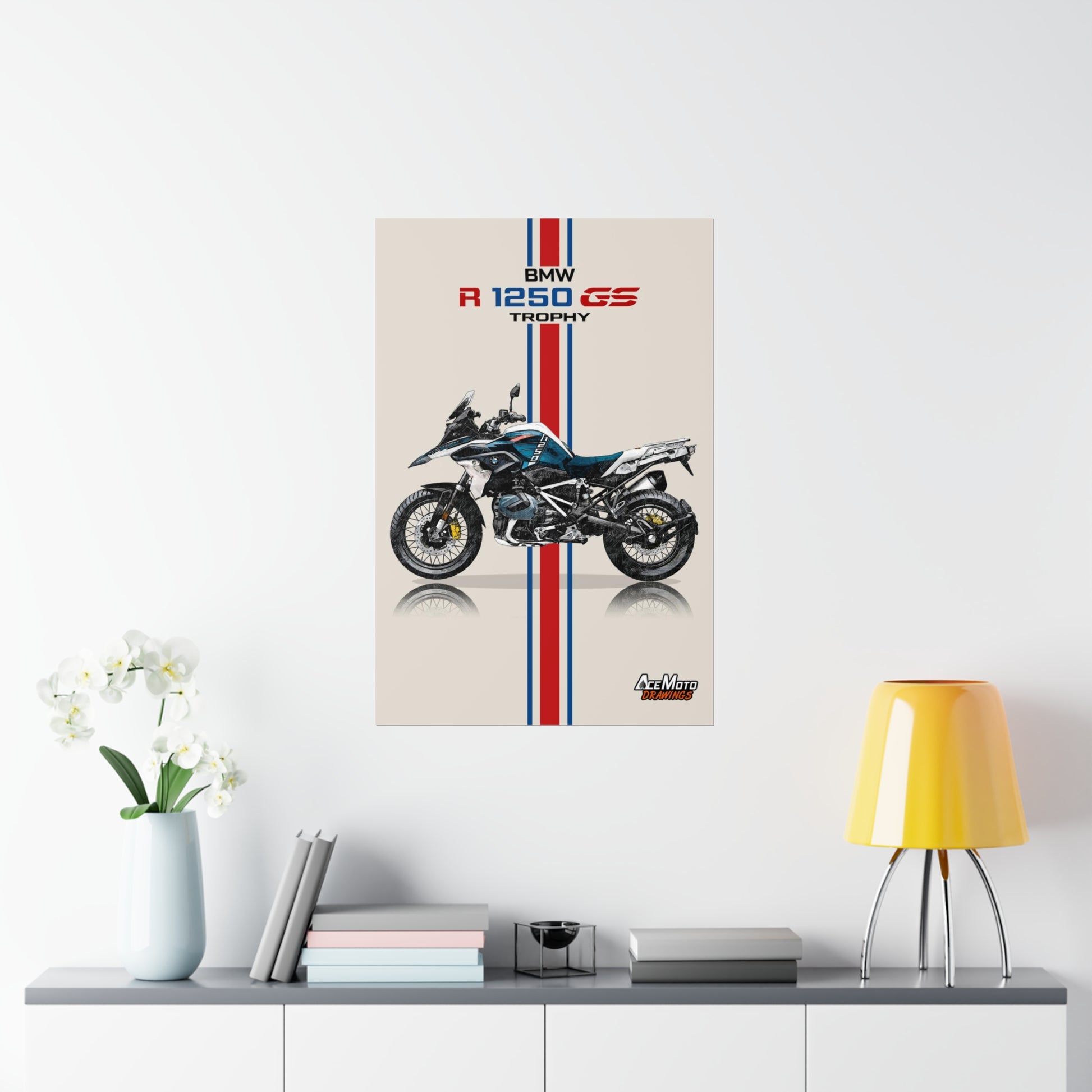 BMW R1250 GS Trophy Drawing Poster angle 2
