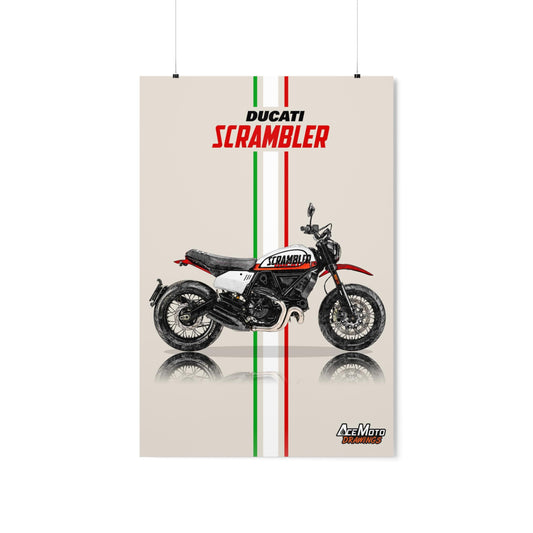 Ducati Scrambler 800 Urban Motard | Wall Art - Frame Poster 2022 Team Italy