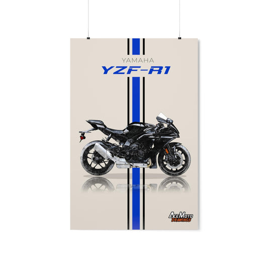 Yamaha YZF R1 Black | Wall Art - Frame Poster - 2020