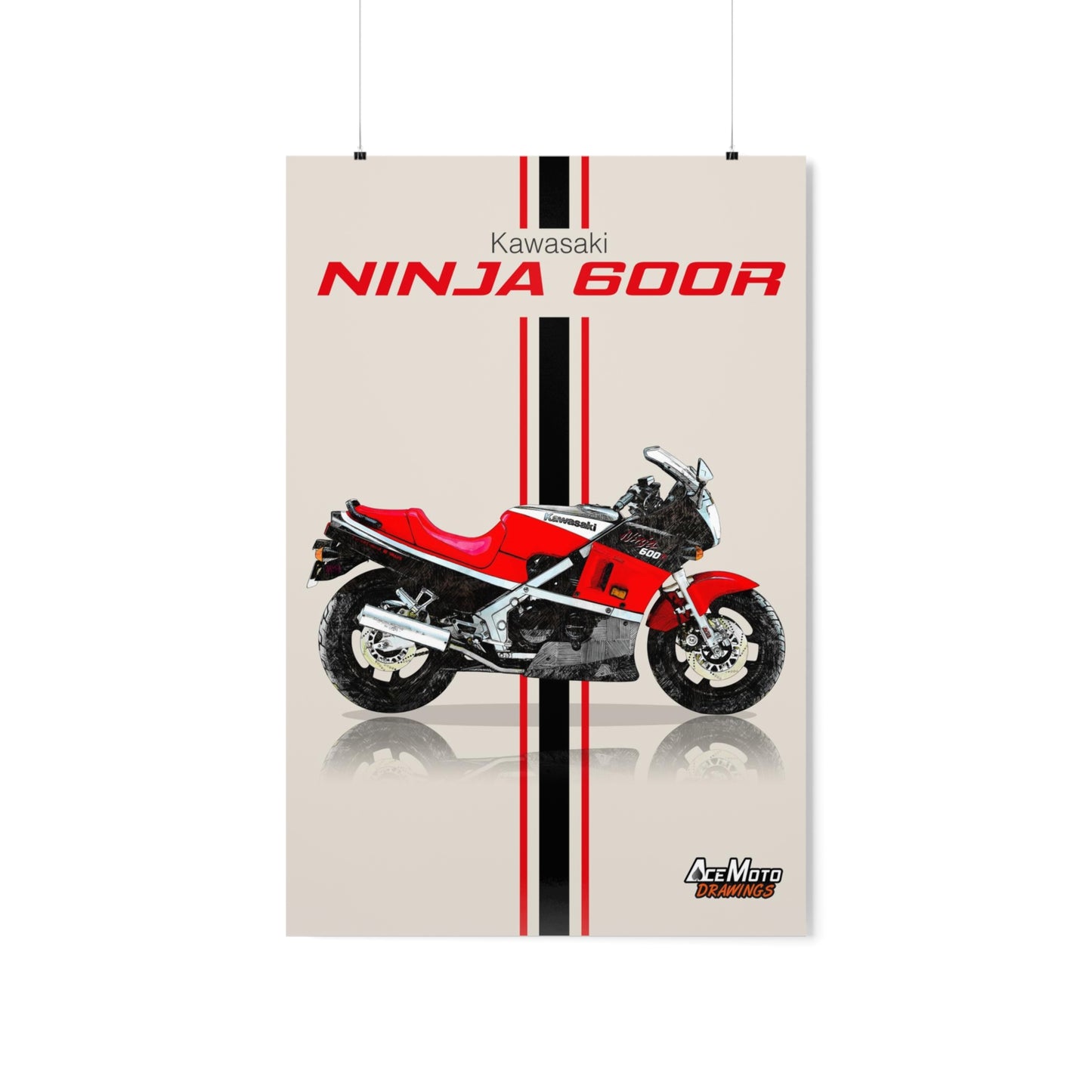 Kawasaki Ninja 600R - GPZ 600 | Wall Art - Frame Poster 1985