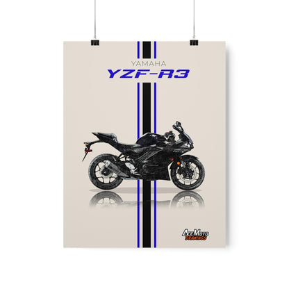 Yamaha YZF R3 Black | Wall Art - Frame Poster - 2022