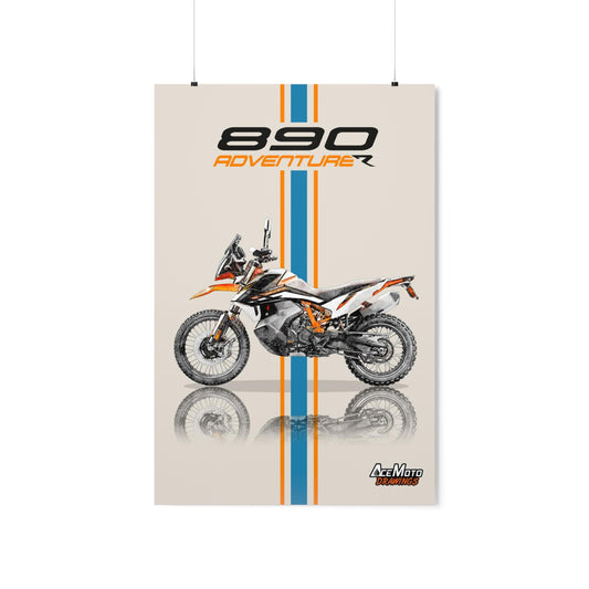 KTM 890 Adventure R | Wall Art - Frame Poster - 2022