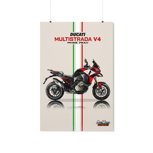 Ducati Multistrada V4 Pikes Peak | Wall Art - Frame Poster 2022