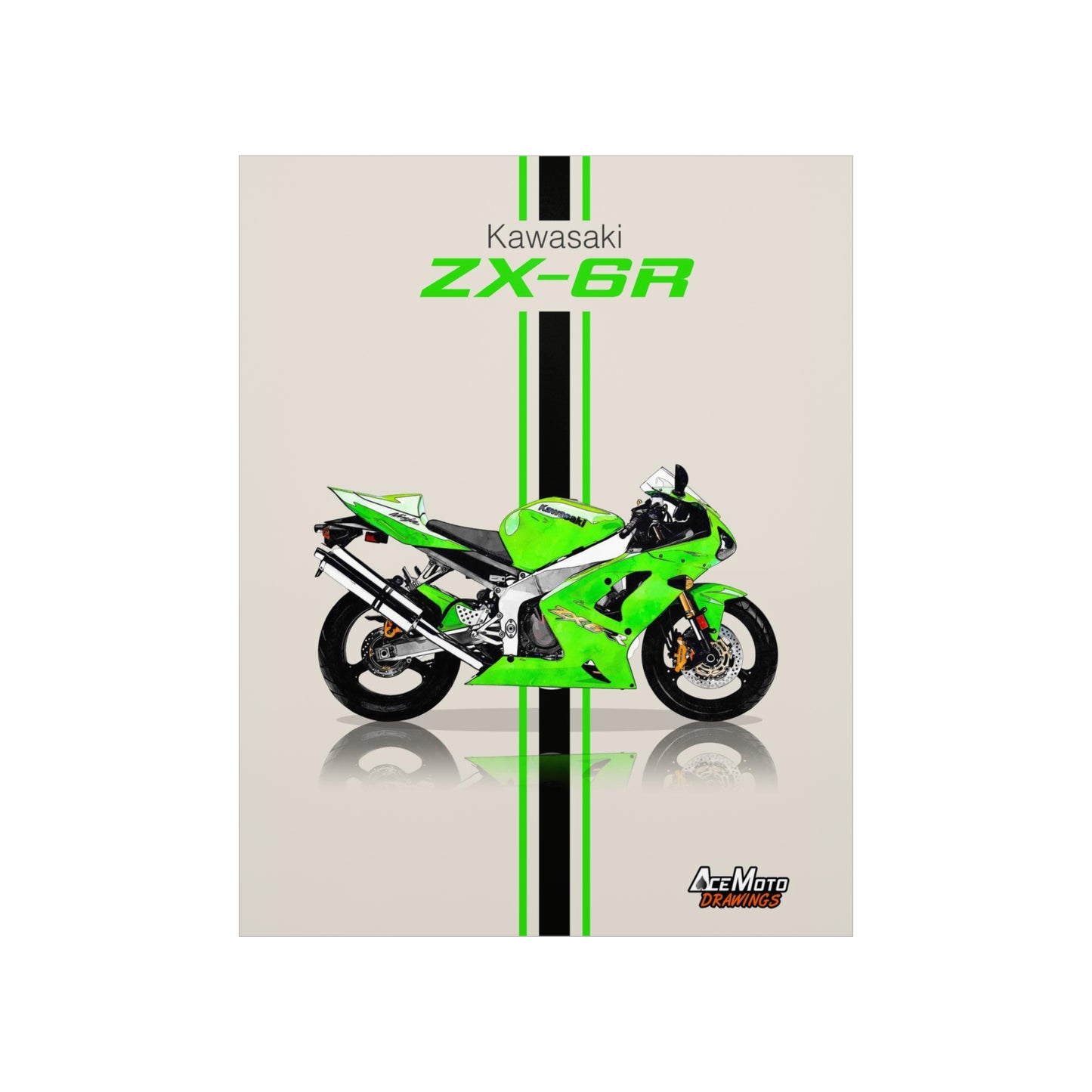 Kawasaki Ninja ZX-6R | Wall Art - Frame Poster 2003