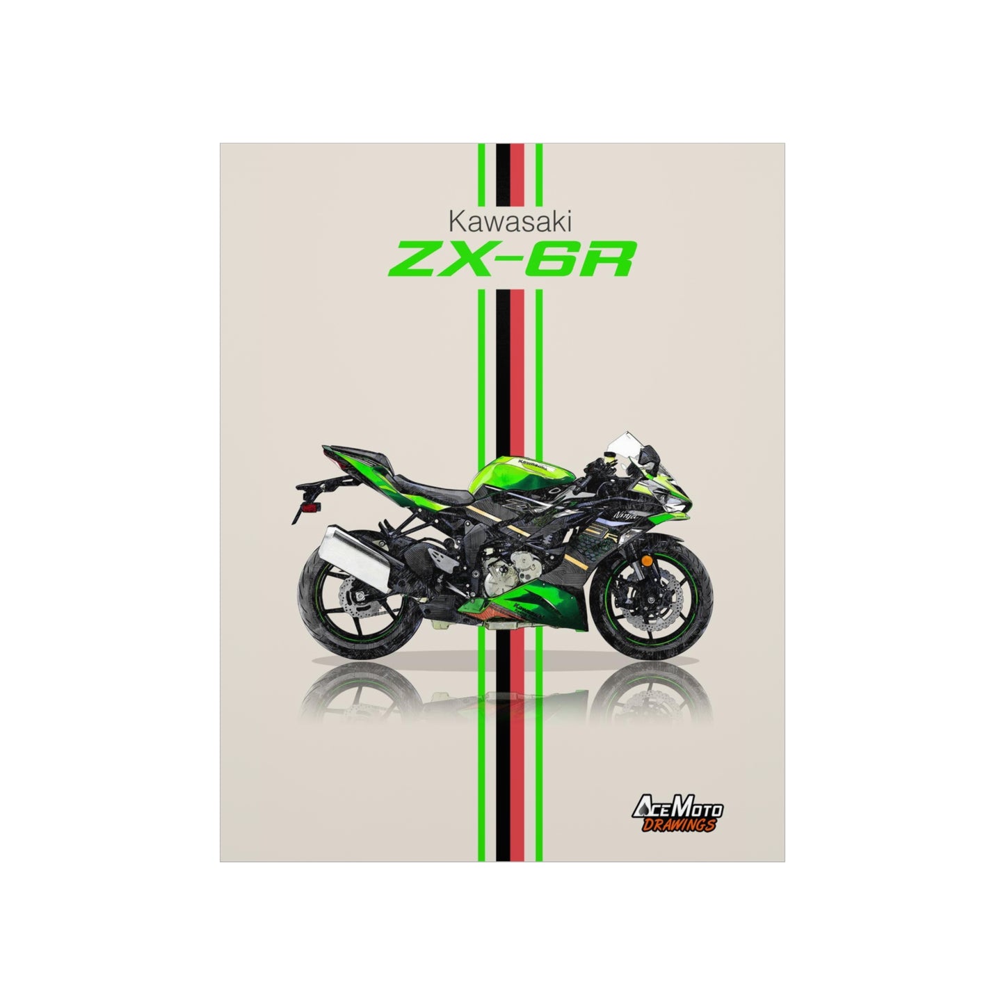 Kawasaki Ninja ZX-6R | Wall Art - Frame Poster 2022