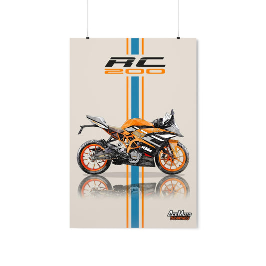 KTM RC 200 | Wall Art - Frame Poster - 2021