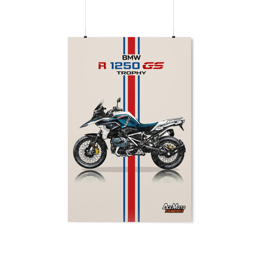 BMW R1250 GS Trophy Drawing Poster