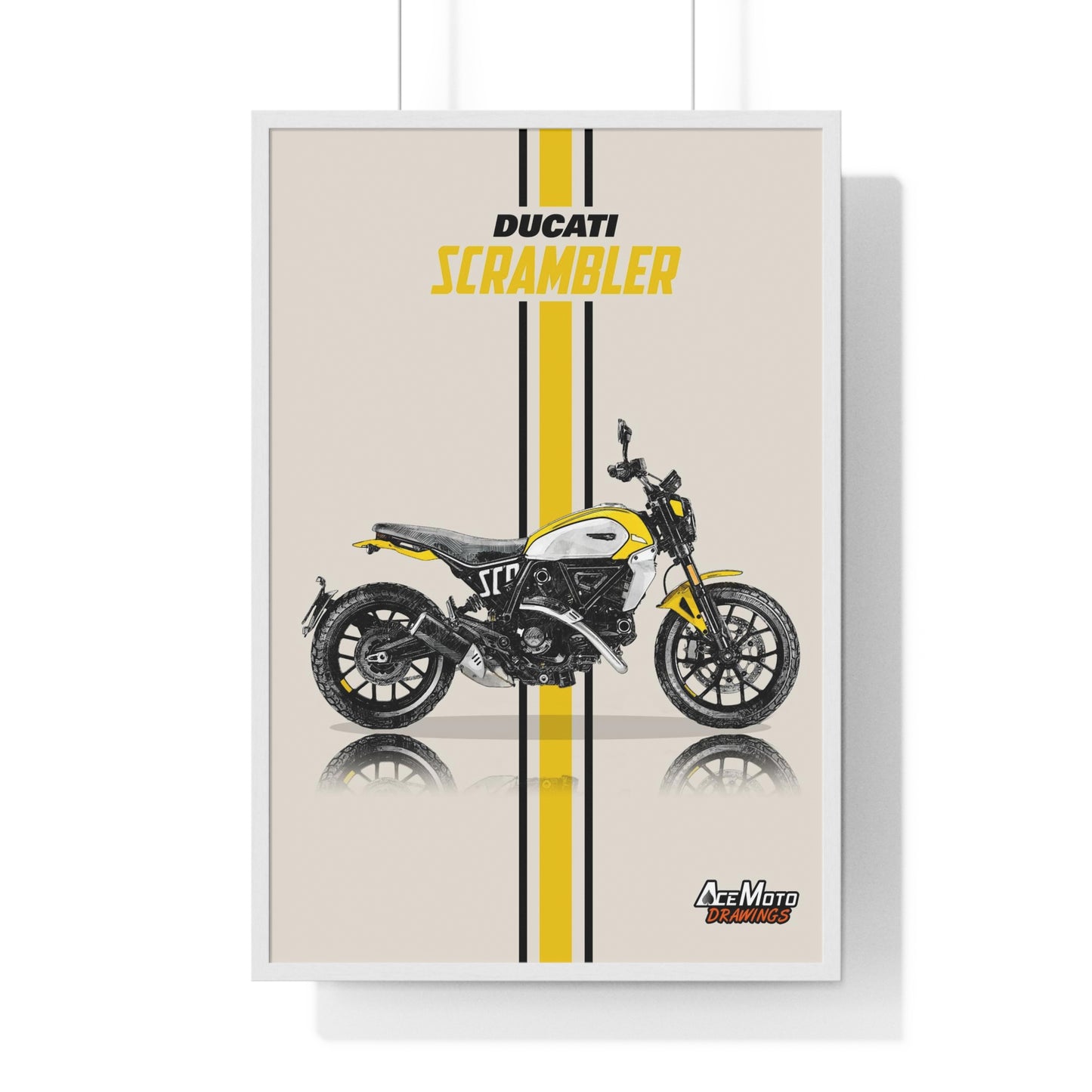 Ducati Scrambler Yellow | Wall Art - Frame Poster 2023