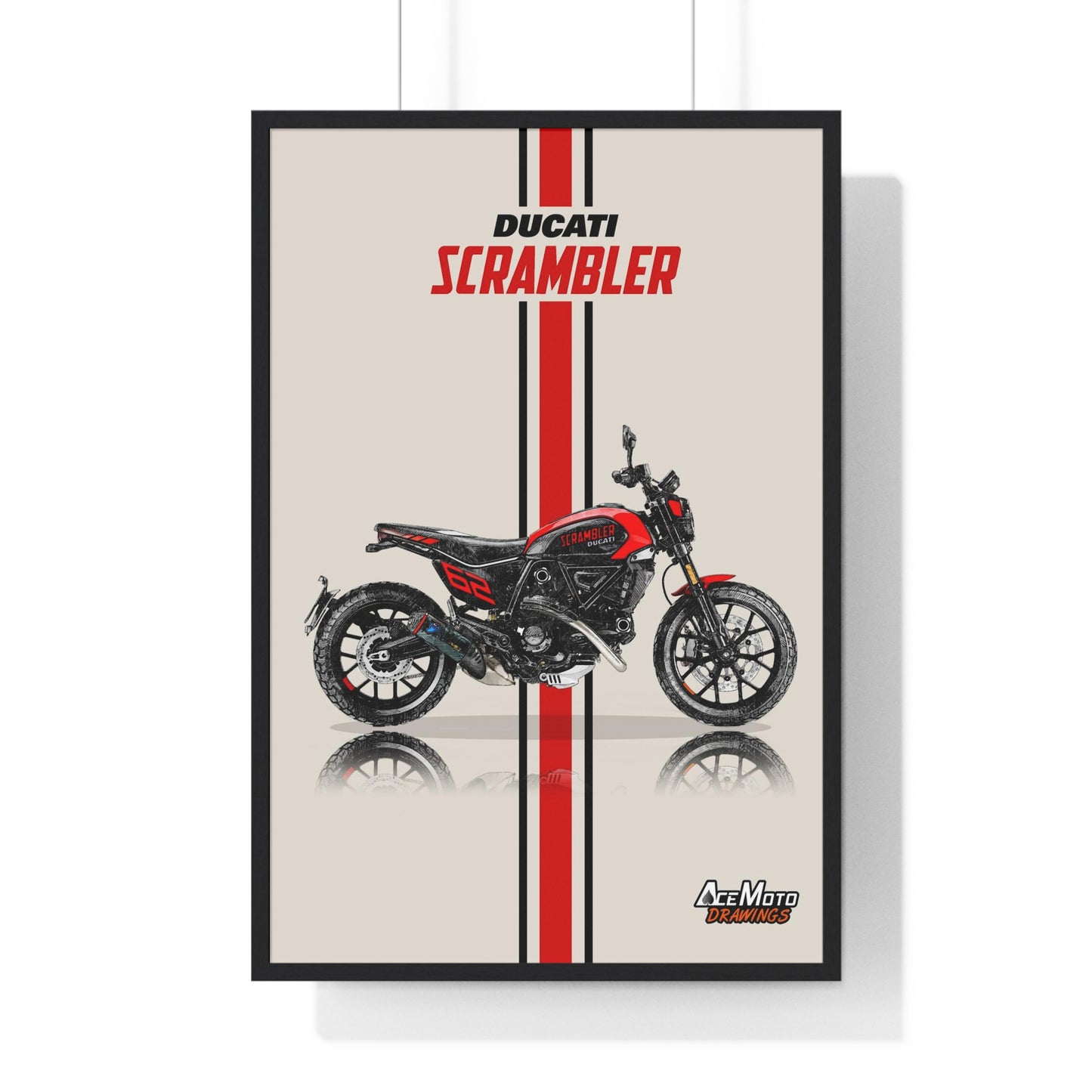 Ducati Scrambler 62 Red Edition | Wall Art - Frame Poster 2023