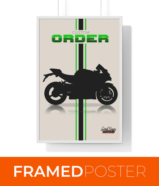 Custom Motorcycle Framed Poster 