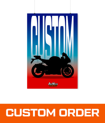 Draw My Motorcycle | Personalized Posters & Canvas | Motorcycle Poster, Bike Wall Art Decor - Gift for Riders