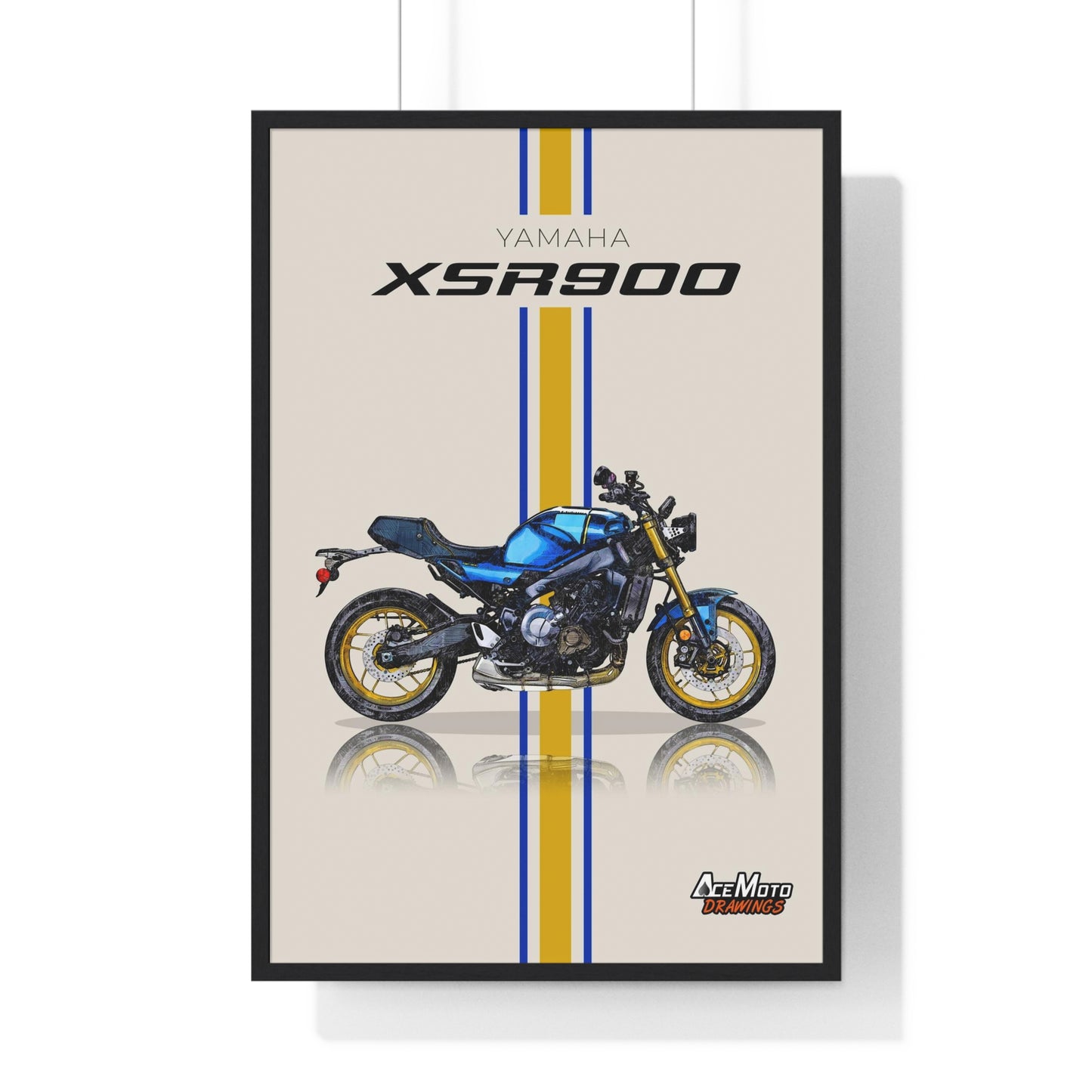 Yamaha XSR 900 Blue & Gold | Wall Art - Frame Poster - 2023