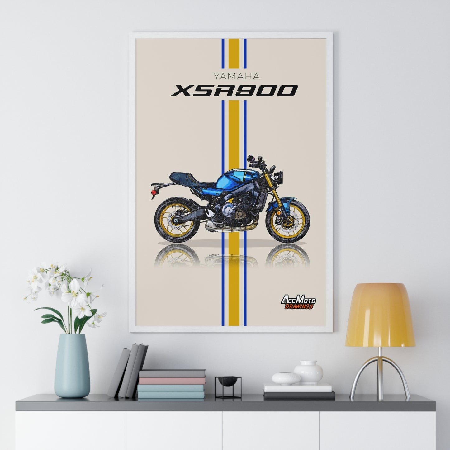 Yamaha XSR 900 Blue & Gold | Wall Art - Frame Poster - 2023