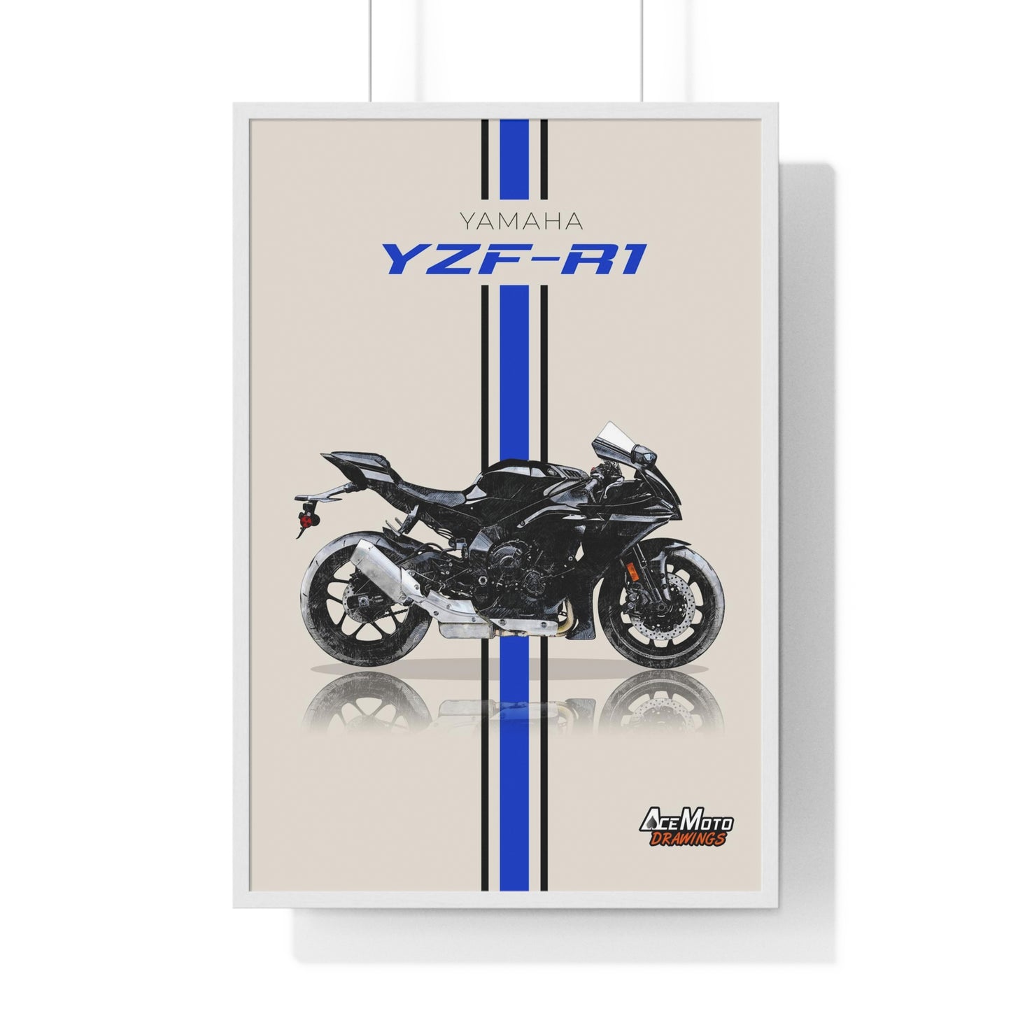 Yamaha YZF R1 Black | Wall Art - Frame Poster - 2020