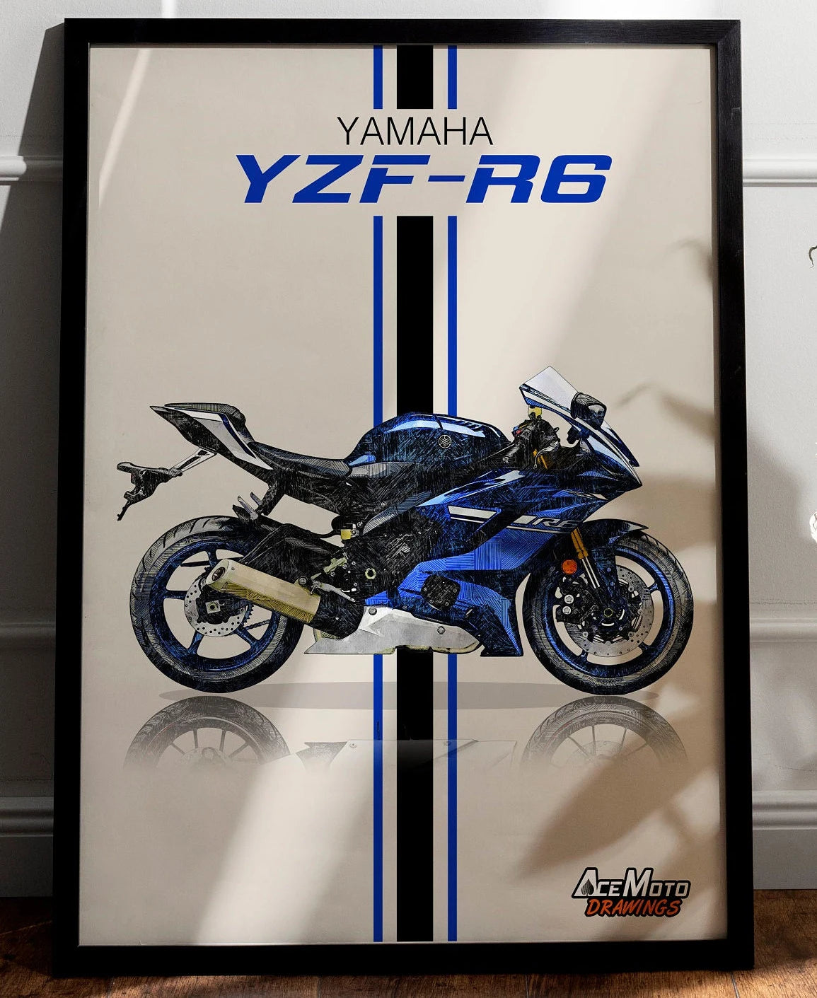 Yamaha YZF-R6 2017 | Wall Art - Frame Poster - 2023