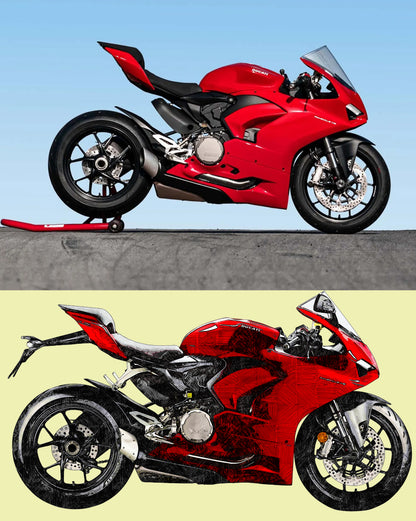Custom Motorcycle Poster Panigale V2 