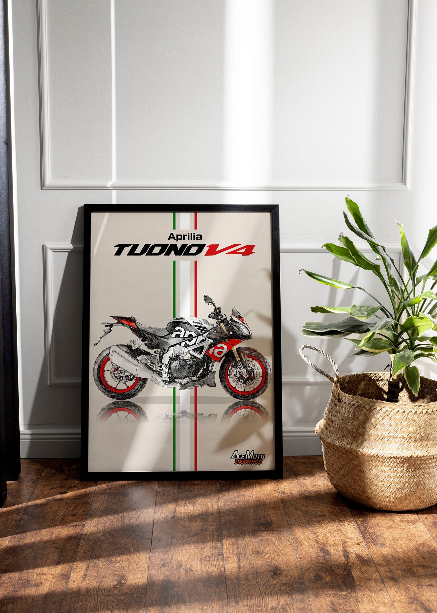 Aprilia Tuono V4 1100 Factory 2018 | Motorcycle Poster, Bike Wall Art Decor - Gift for Lovers Aprilia Rider PresentDrawing