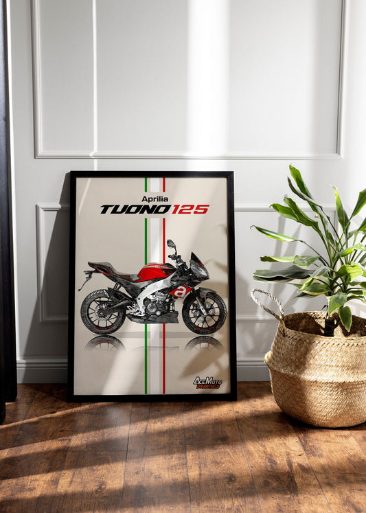 Aprilia Tuono 125 2017 | Motorcycle Poster, Bike Wall Art Decor - Gift for Lovers Aprilia Rider PresentDrawing