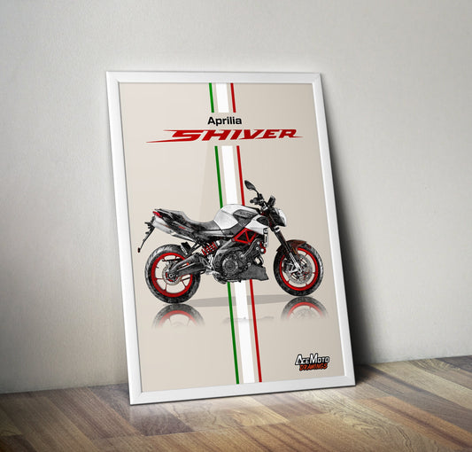 Aprilia Shiver 900 2017-2018 | Motorcycle Poster, Bike Wall Art Decor - Gift for Lovers Aprilia Rider PresentDrawing