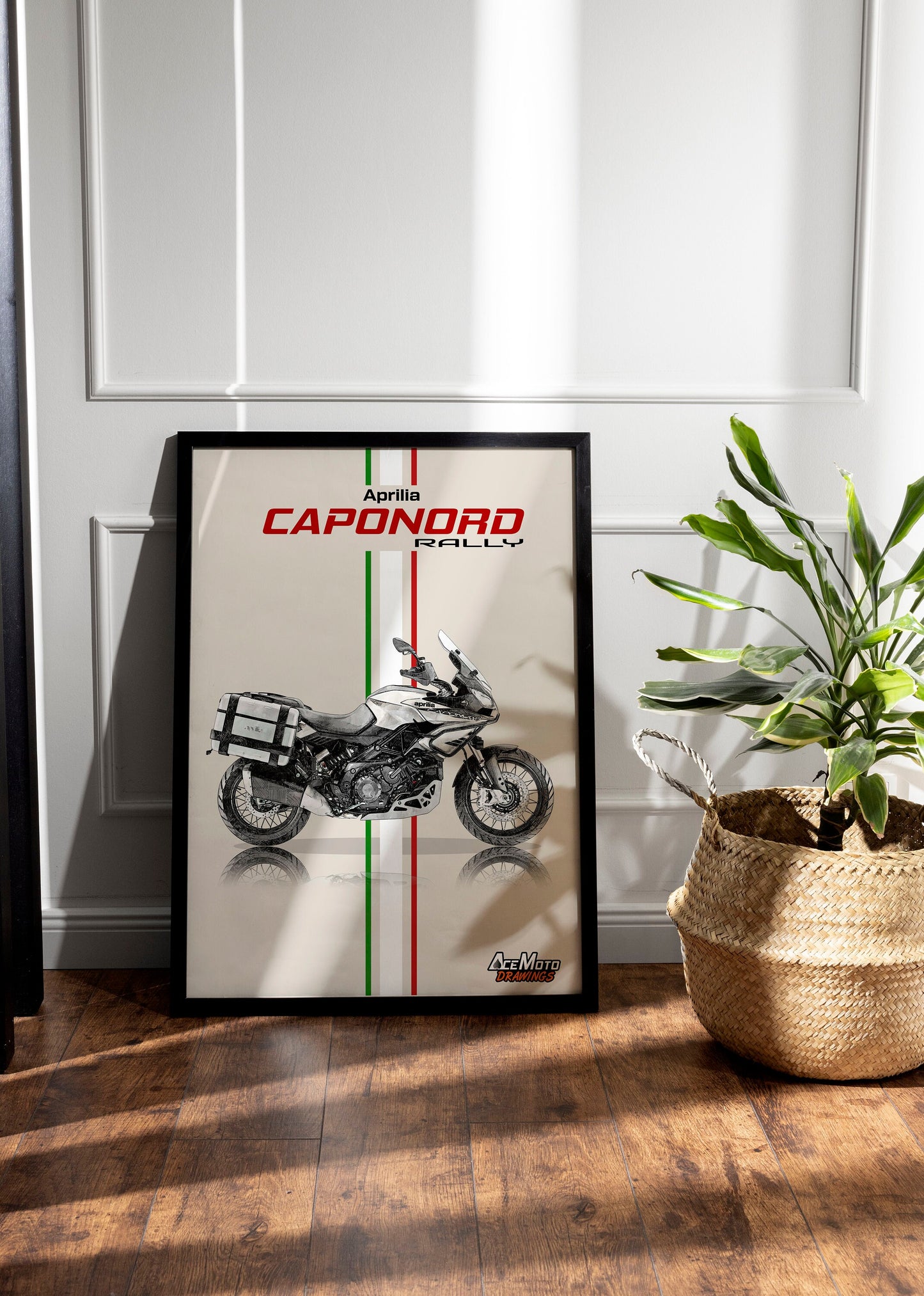 Aprilia Caponord 1200 Rally 2016 | Motorcycle Poster, Bike Wall Art Decor - Gift for Lovers Aprilia Rider PresentDrawing