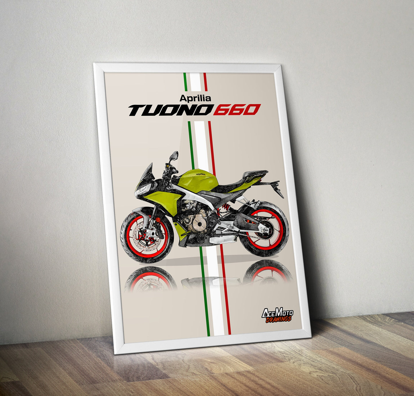 Aprilia Tuono 660 2021 | Motorcycle Poster, Bike Wall Art Decor - Gift for Lovers Aprilia Rider Present Drawing