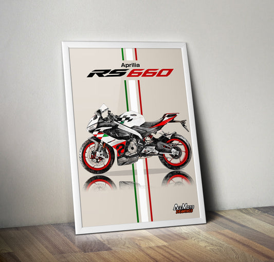 Aprilia RS 660 Extrema 2023 | Motorcycle Poster, Bike Wall Art Decor - Gift for Lovers Aprilia Rider Present Drawing